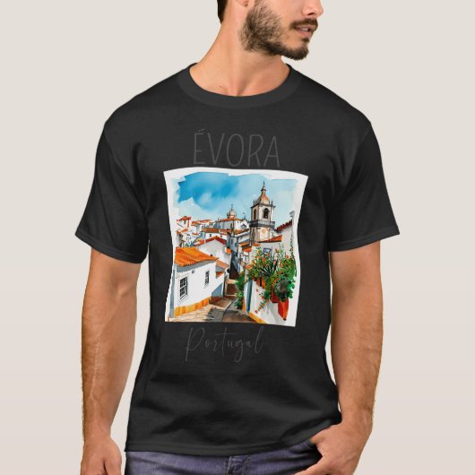 Aquarellbild von Vora - Portugal T-Shirt (Vorderseite)