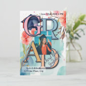 Aquarellbilder-Abschluss Einladung (Stehend Vorderseite)