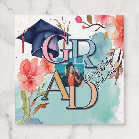 Aquarellbilder-Abschluss Geschenkanhänger (Rückseite)