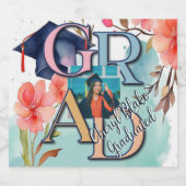 Aquarellbilder-Abschluss Schaumweinetikett (Einzelnes Label)