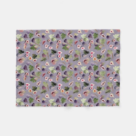 Aquarellbilder auf lila Pflaumendecke Fleecedecke (Vorderseite (Horizontal))