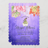 Aquarellbilder Bird Lila Brautparty Einladung (Vorne/Hinten)