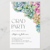 Aquarellbilder Boho Abschluss Einladung (Vorderseite)