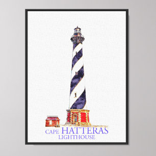 Aquarellbilder Cape Hatteras Leuchtturm Fotodruck
