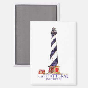 Aquarellbilder Cape Hatteras Leuchtturm Magnet