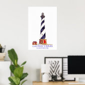 Aquarellbilder Cape Hatteras Leuchtturm Poster (Heimbüro)