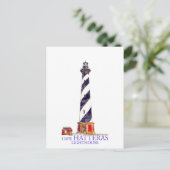 Aquarellbilder Cape Hatteras Leuchtturm Postkarte (Stehend Vorderseite)