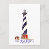 Aquarellbilder Cape Hatteras Leuchtturm Postkarte (Vorderseite)