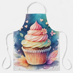 Aquarellbilder Cupcake Schürze