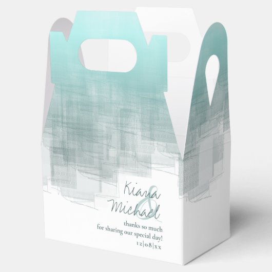 Aquarellbilder Danke Aquamarin V2 ID774 Geschenkschachtel (Geöffnet)