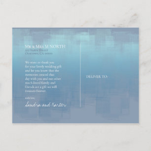 Aquarellbilder Danke Dusty Blue ID774 Postkarte