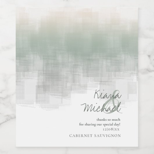 Aquarellbilder Danke Sage ID774 Weinetikett (Einzelnes Label)