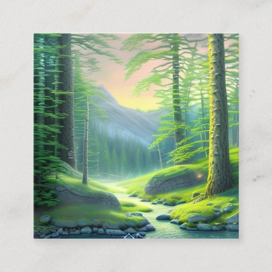 Aquarellbilder, die den Wald bedrohen Quadratische Visitenkarte (Vorderseite)