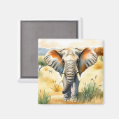 Aquarellbilder eines Elefanten Magnet (Vorderseite/Rückseite)