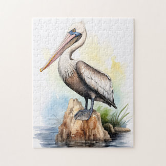 Aquarellbilder eines Pelikans Puzzle