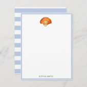 Aquarellbilder für die Muschel des Nautischen Meer Dankeskarte (Vorne/Hinten)