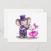 Aquarellbilder für Elefanten und Maus Havi Postkarte (Vorne/Hinten)