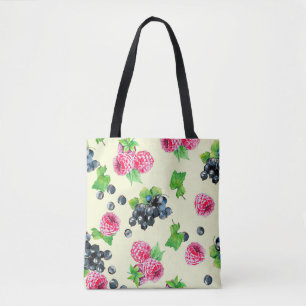 Aquarellbilder für Himbeere und schwarze Johannis Tasche