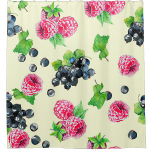 Aquarellbilder für Himbeere und schwarze Johannisb Duschvorhang
