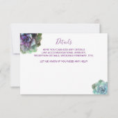 Aquarellbilder für Hochzeiten - Details zur Einlad RSVP Karte (Vorderseite)