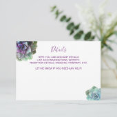 Aquarellbilder für Hochzeiten - Details zur Einlad RSVP Karte (Stehend Vorderseite)