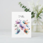 Aquarellbilder für Hübsche Blume Bouquet Postkarte (Stehend Vorderseite)