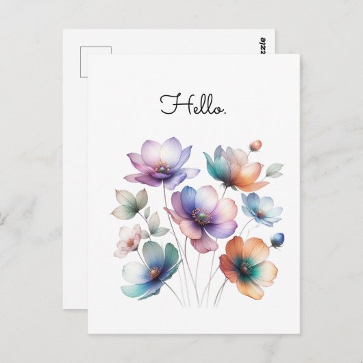 Aquarellbilder für Hübsche Blume Bouquet Postkarte (Vorne/Hinten)