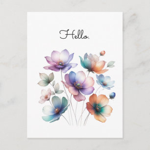 Aquarellbilder für Hübsche Blume Bouquet Postkarte