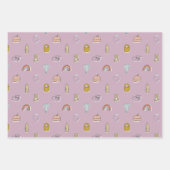 Aquarellbilder für Neugeborene Kinderdusche Geschenkpapier Set (Vorderseite 3)