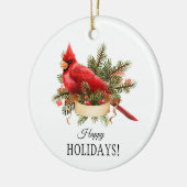 Aquarellbilder für Roten Kardinal Keramik Ornament (Links)