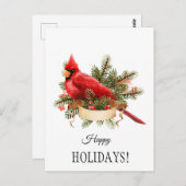 Aquarellbilder für Roten Kardinal Postkarte (Vorne/Hinten)