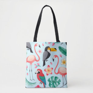 Aquarellbilder für Vögel, tropische Blume Tasche