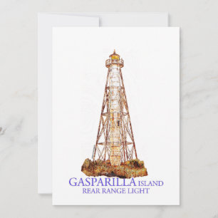 Aquarellbilder Gasparilla Insel Dankeskarte