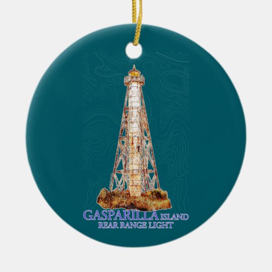 Aquarellbilder Gasparilla Insel Keramik Ornament (Vorne)