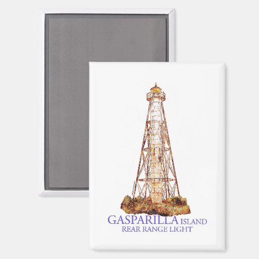 Aquarellbilder Gasparilla Insel Magnet (Vorderseite/Rückseite)