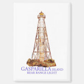 Aquarellbilder Gasparilla Insel Magnet (Vorderseite)