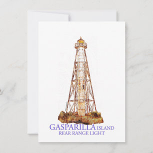 Aquarellbilder Gasparilla Insel Mitteilungskarte
