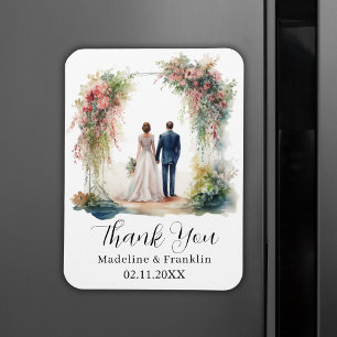 Aquarellbilder Hochzeit Dankeschön Karte Magnet