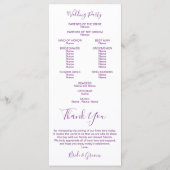 Aquarellbilder | Hochzeit Programm (Rückseite)
