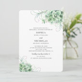 Aquarellbilder Hochzeitsdinner Probe Einladung (Stehend Vorderseite)