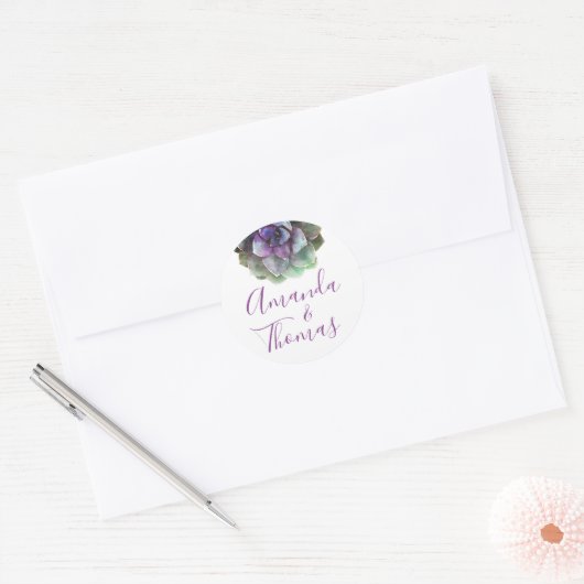 Aquarellbilder | Hochzeitskennzeichen | SIEGEL Runder Aufkleber (Umschlag)