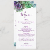 Aquarellbilder | Hochzeitsmenü Menükarte (Vorne/Hinten)