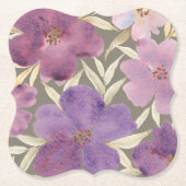 Aquarellbilder im grünen Hintergrund Untersetzer (Vorderseite)