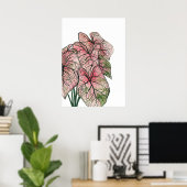Aquarellbilder in Rosa Caladium Poster (Heimbüro)