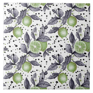 Aquarellbilder mit detaillierten grünen Blätter, L Fliese