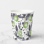 Aquarellbilder mit detaillierten grünen Blätter, L Pappbecher (Rechts)