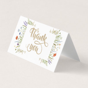 Aquarellbilder mit kleiner Wildblume Visitenkarten