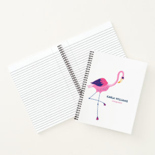 Aquarellbilder mit rosa Flamingo Notizblock