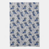 Aquarellbilder mit schwarzen Katzen Geschirrtuch (Vertikal)