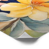 Aquarellbilder mit Vögeln und Blume Poster (Ecke)